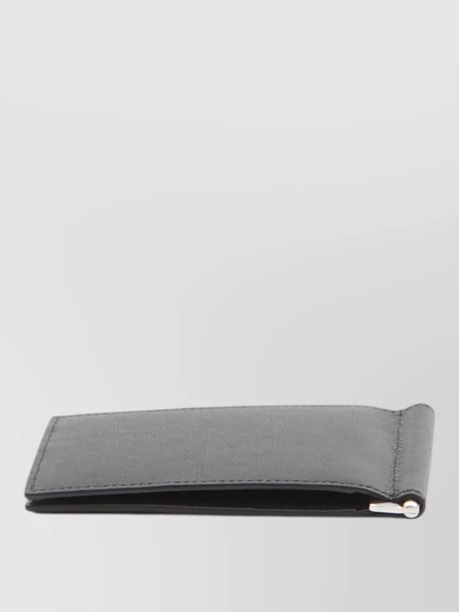 Saint Laurent Calfskin Money Clip Slim Wallet