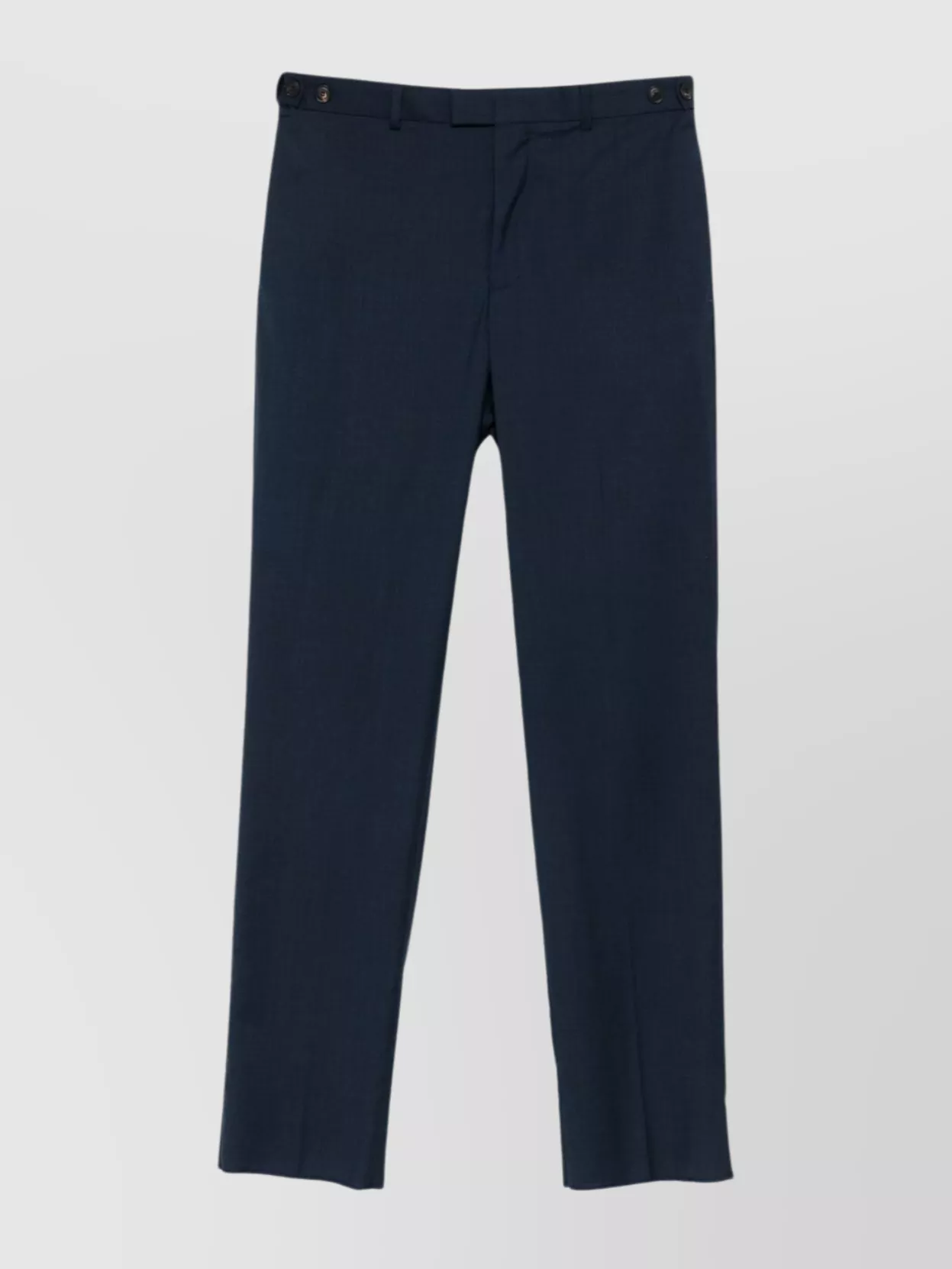 Emporio Armani Tailored Wool Trousers Featuring Adjustable Elements In Blue