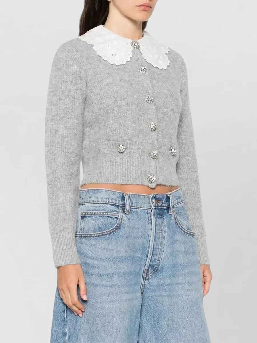 Self-Portrait Lace Collar Cardigan