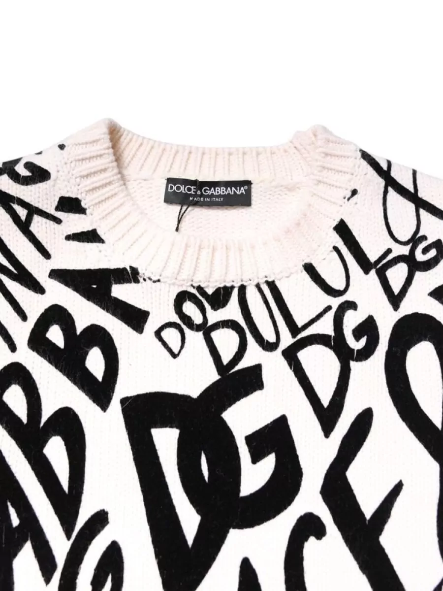 Dolce&Gabbana Logo Print Wool Sweater