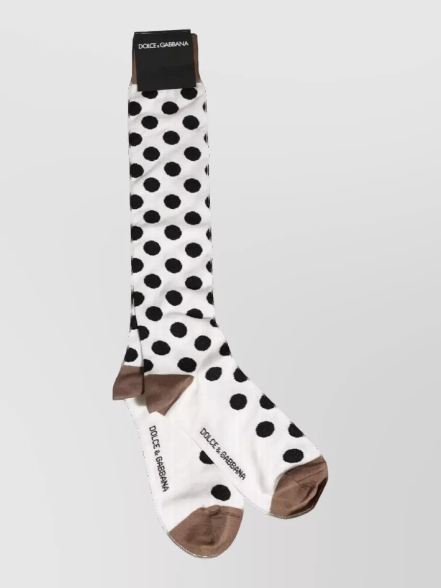Dolce&Gabbana Polka-Dot Over-The-Calf Socks