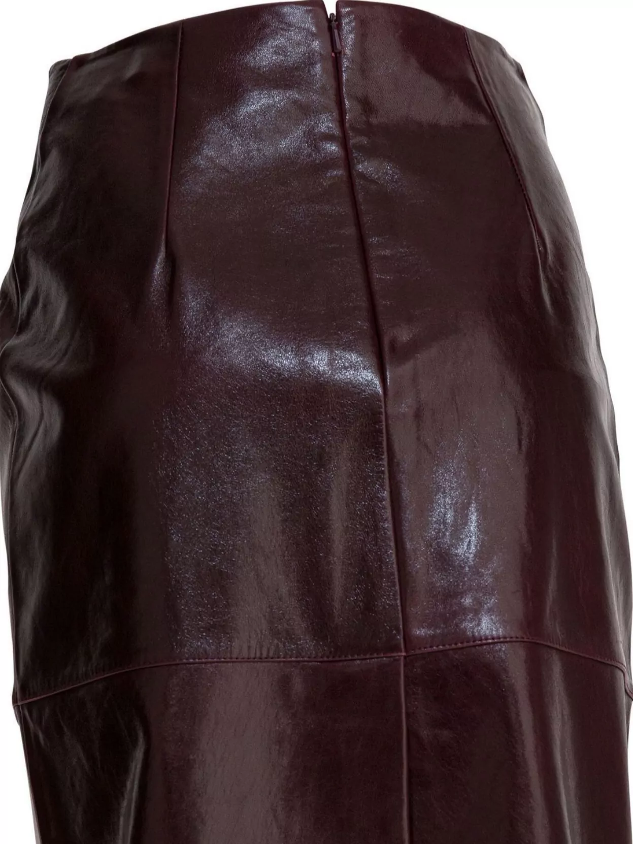 Sportmax Glossy Leather Midi Length Skirt In Brown