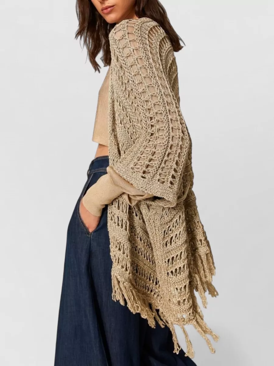 Twin-Set Metallic Knit Cape