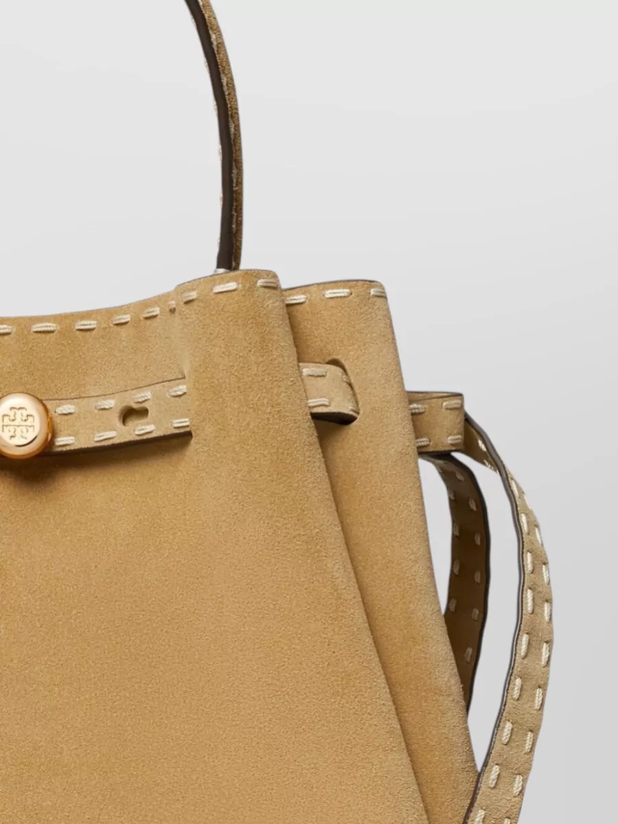 Tory Burch Romy Suede Leather Bucket Bag