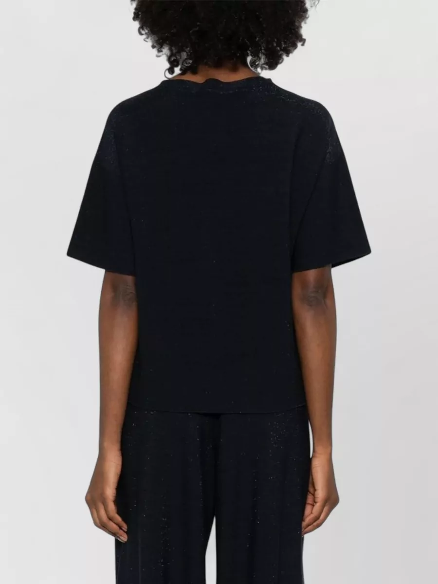 Fabiana Filippi Wool Cotton Sweater Round Neck Short Sleeves