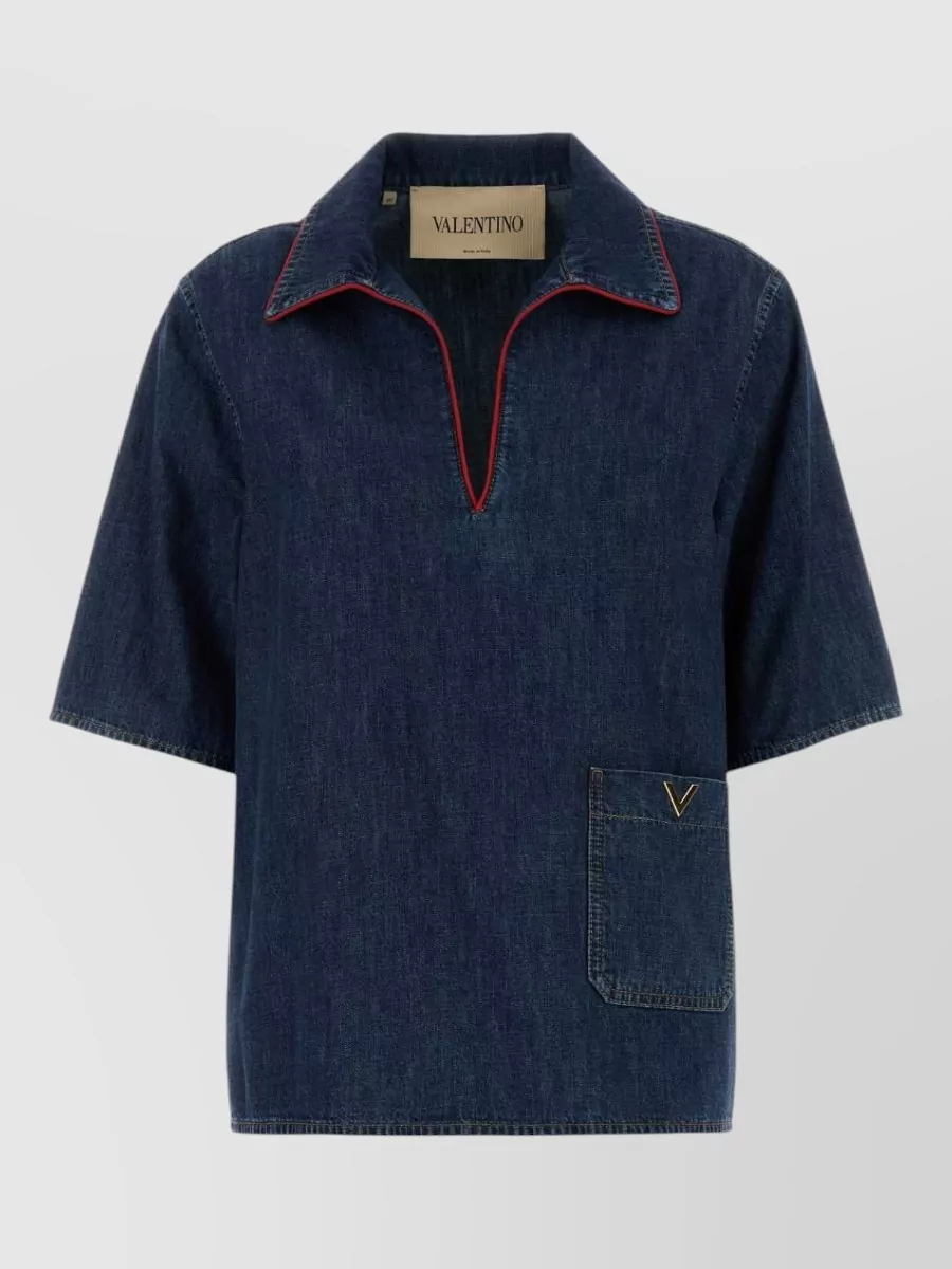 Valentino Garavani denim v-neck shirt