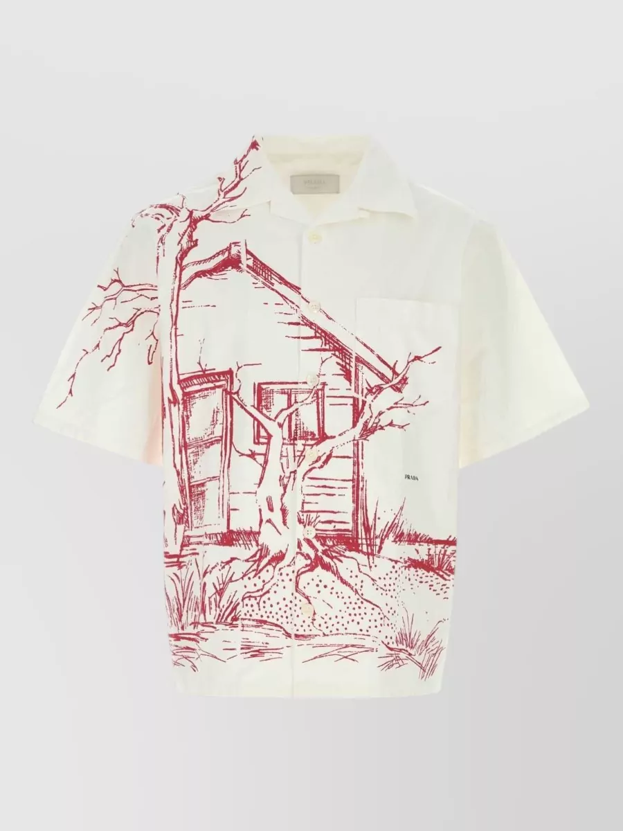 Prada printed oversized bowling shirt