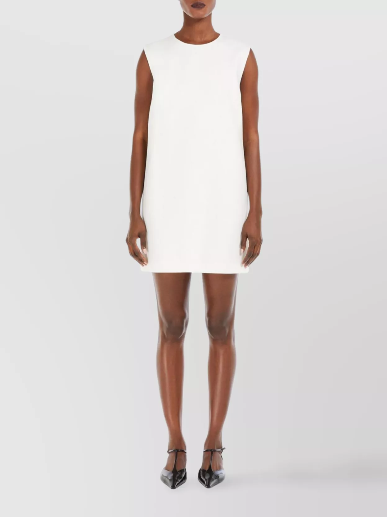 Max Mara Wool Canvas Crew Neck Mini Dress