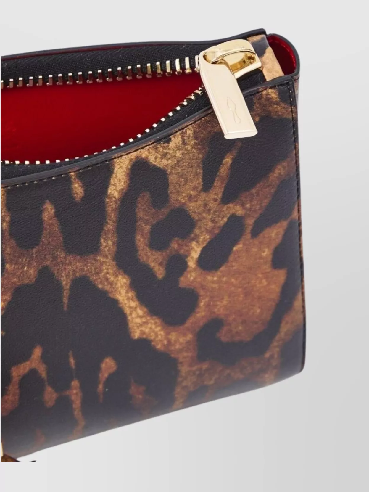 Christian Louboutin Animal Print Calf Leather Wallet With Studs