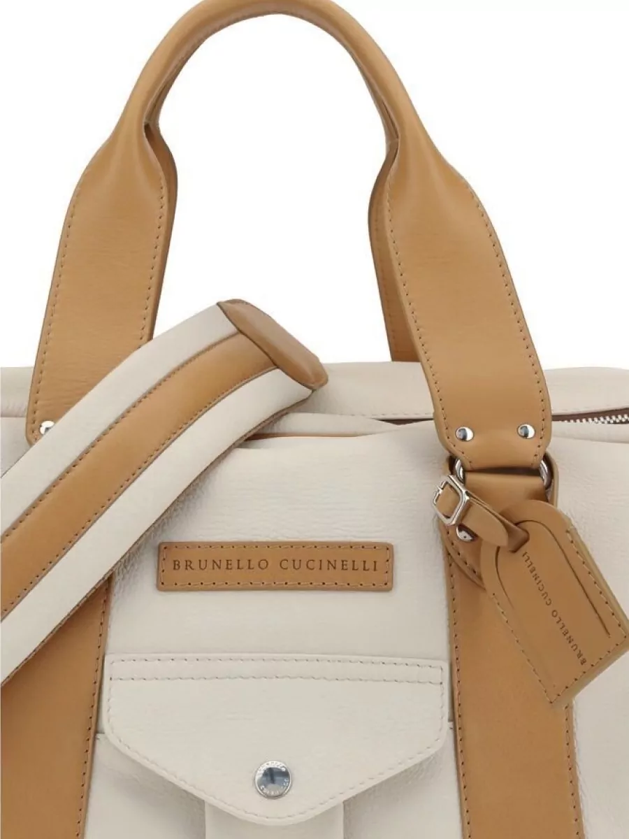 Brunello Cucinelli Leather Travel Tote Bag