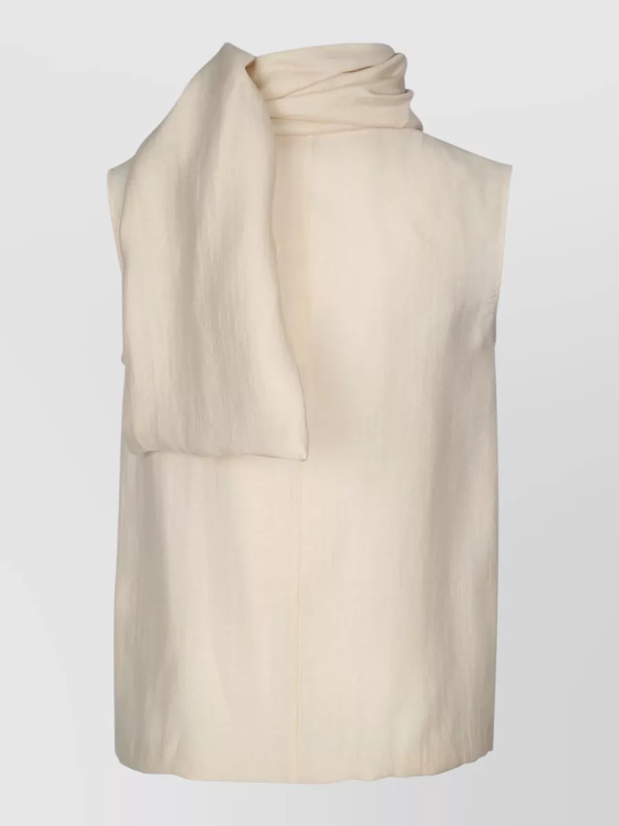 Totême Draped Sleeveless Round Neck Blouse