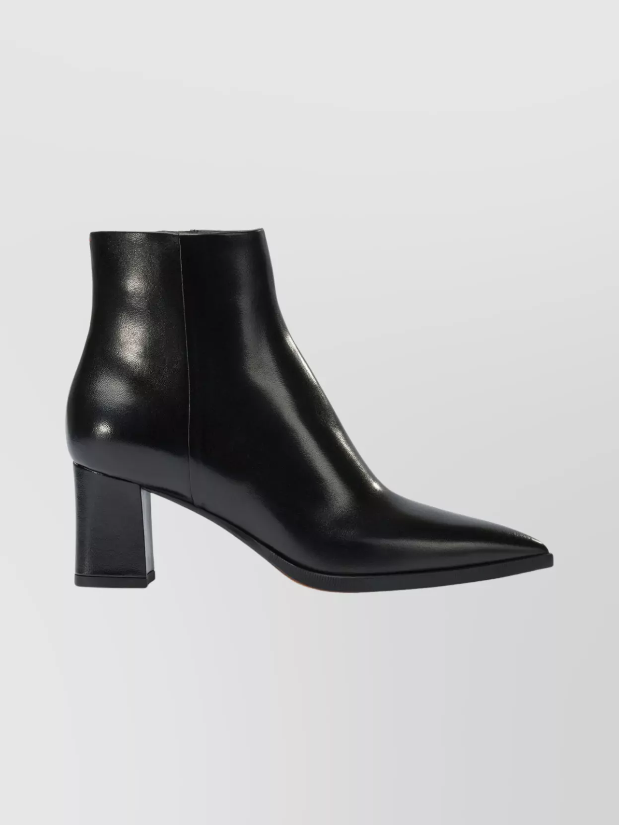 Santoni Ankle Boots With Pointed Toe And Block Heel In Black