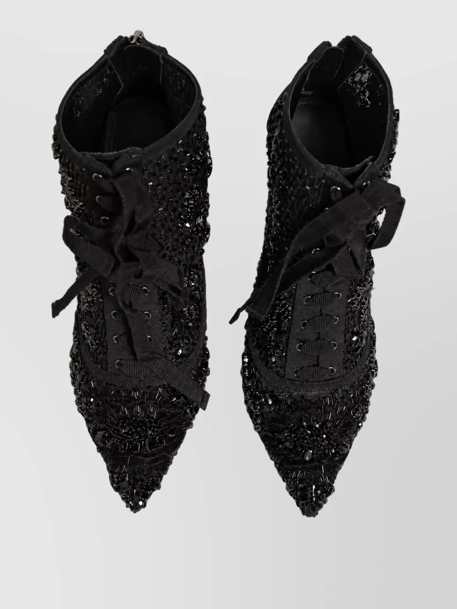 Dolce&Gabbana Embellished Mesh Ankle Boots
