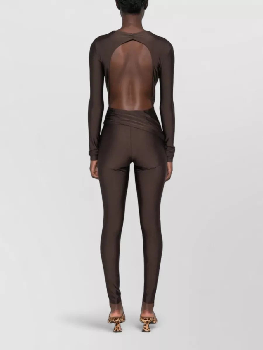 The Andamane Plunging V-Neck Open-Back Jumpsuit