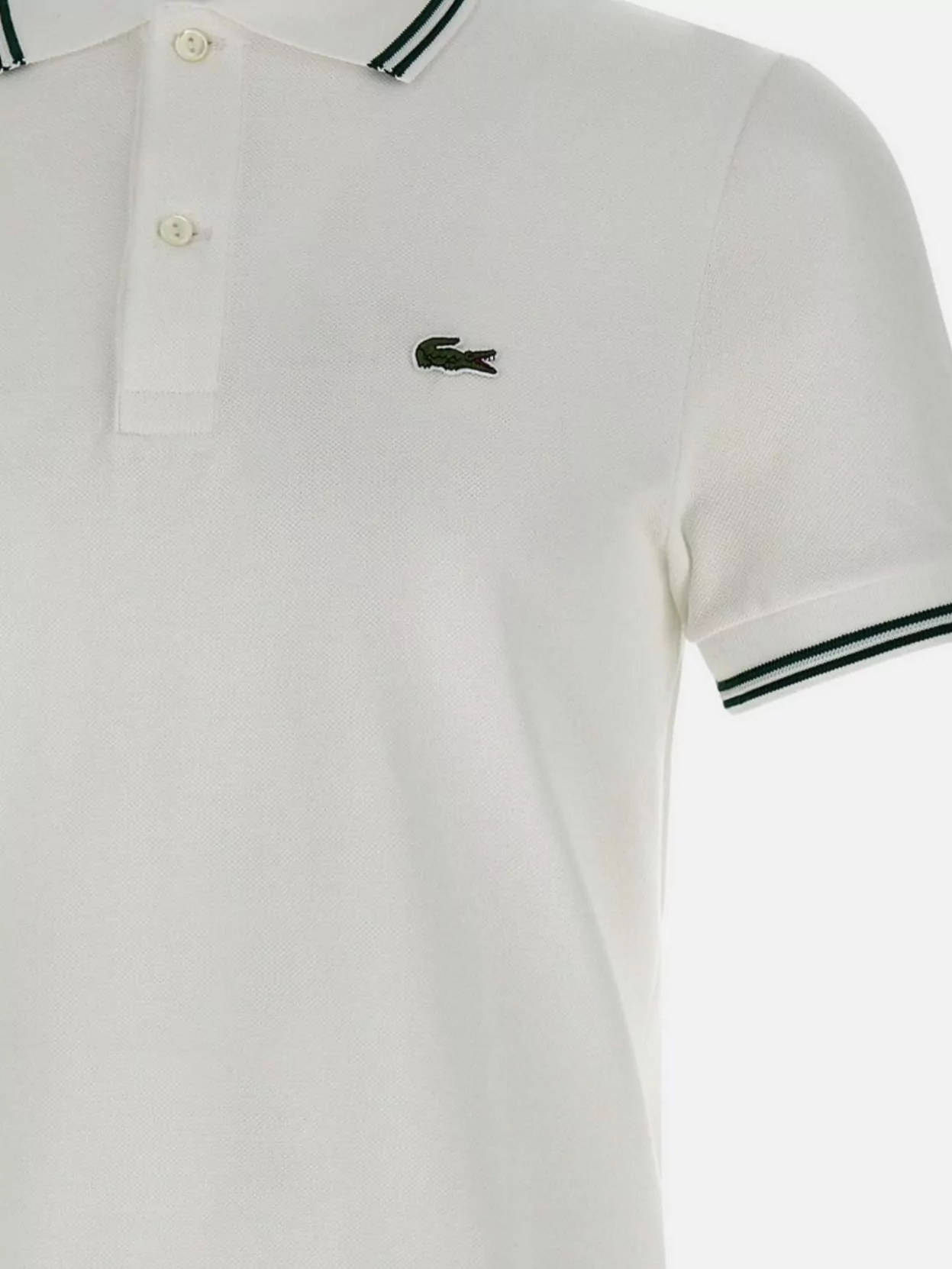 Lacoste Ribbed Collar Cotton Piqué Polo Shirt