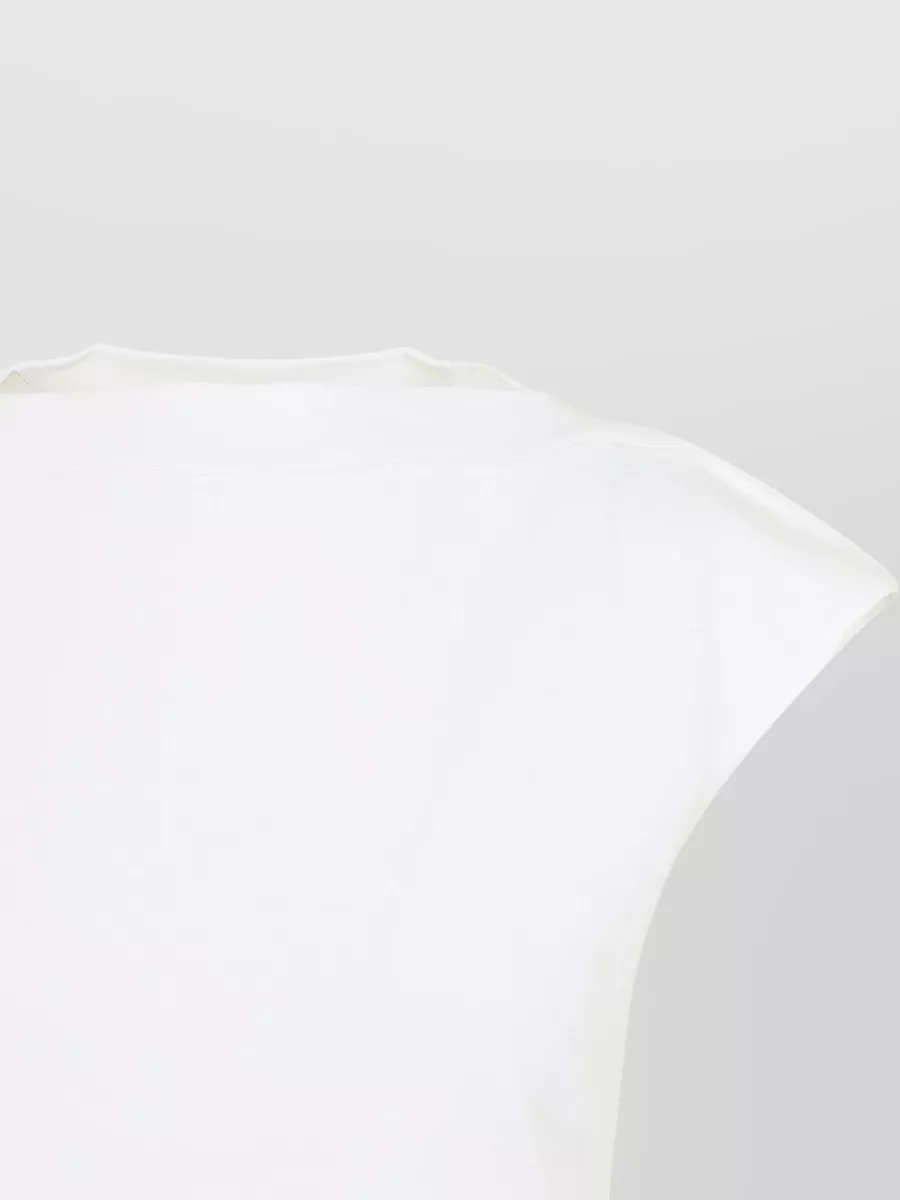 Alaïa Cap Sleeve T Shirt Round Hem Design