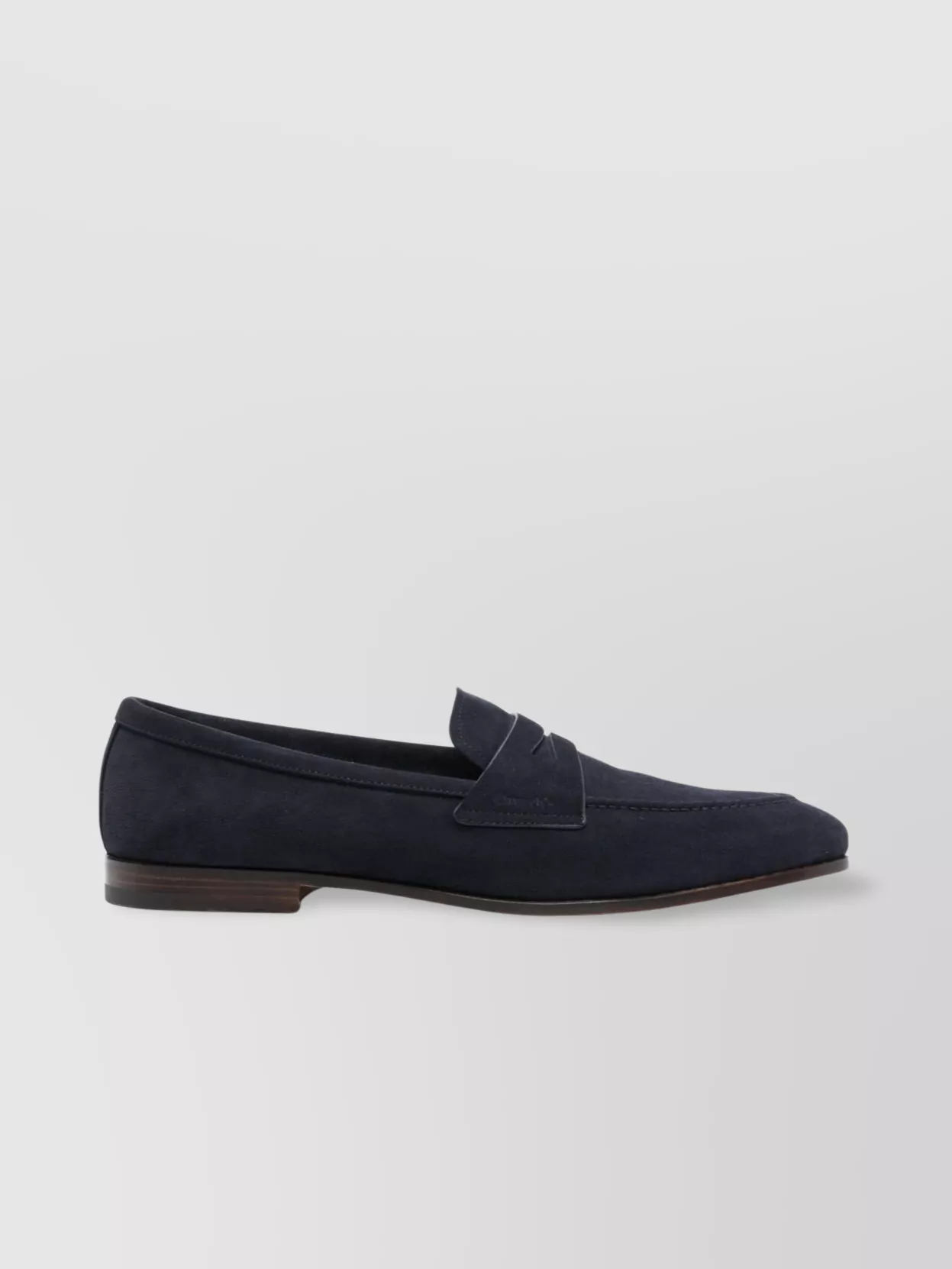 Church's Suede Almond Toe Penny Strap Loafers