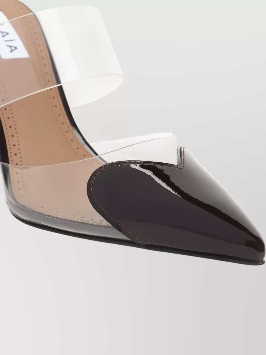 Alaïa Coeur Mules Clear Strap Pointed Toe