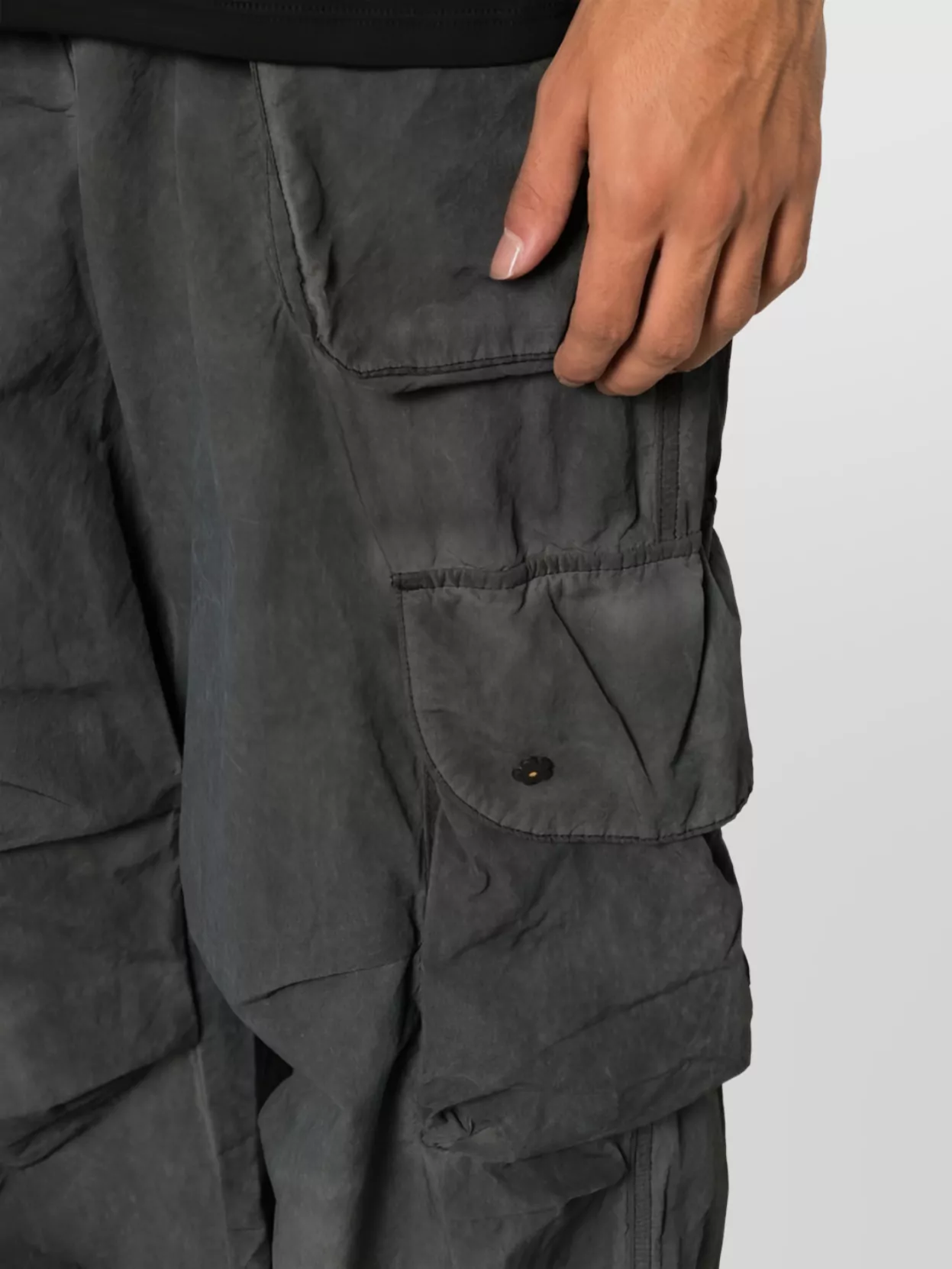 A Paper Kid Trousers With Cargo And Back Pockets In Black