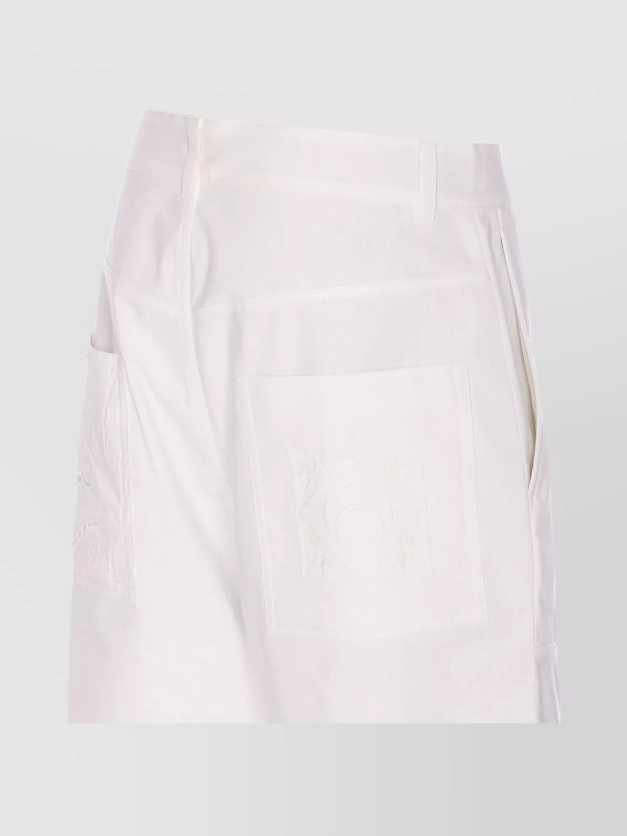 Marine Serre Embroidered Pockets Wide Leg Trousers