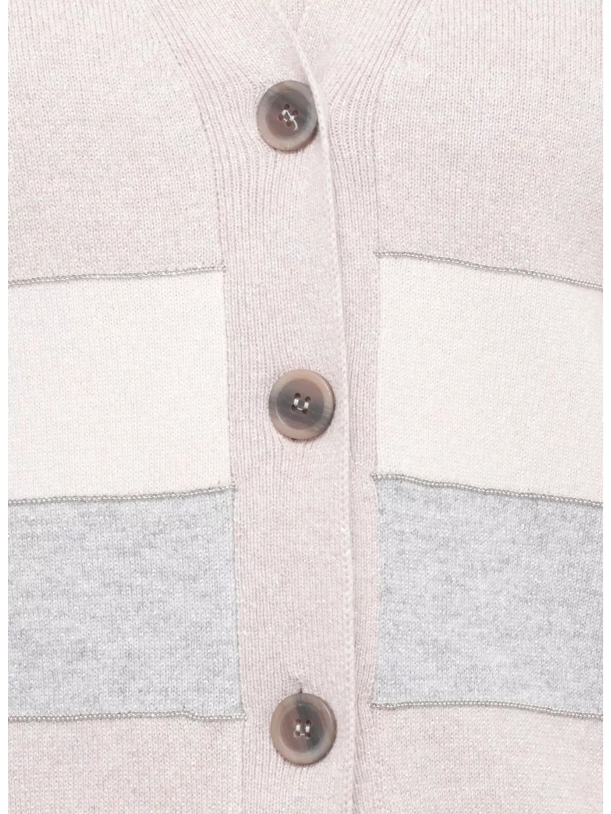 Peserico Striped Knit Cardigan With V-Neck And Long Sleeves