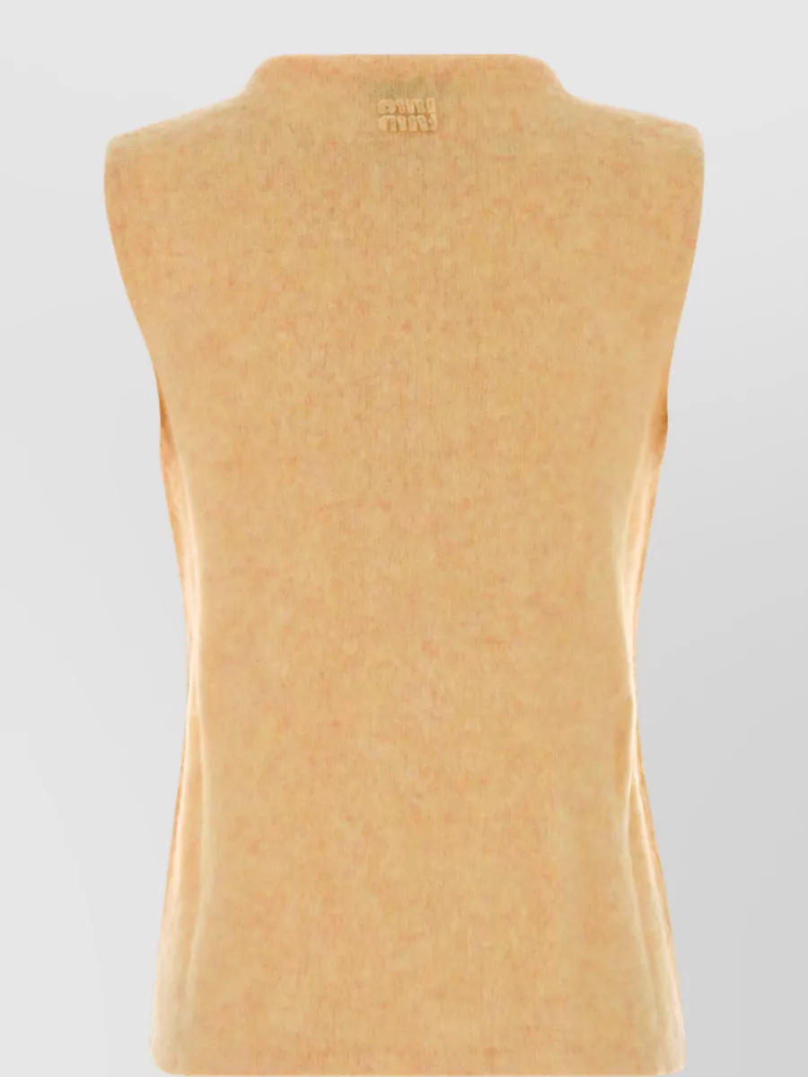 Miu Miu Mélange Wool Sleeveless Knitted Top