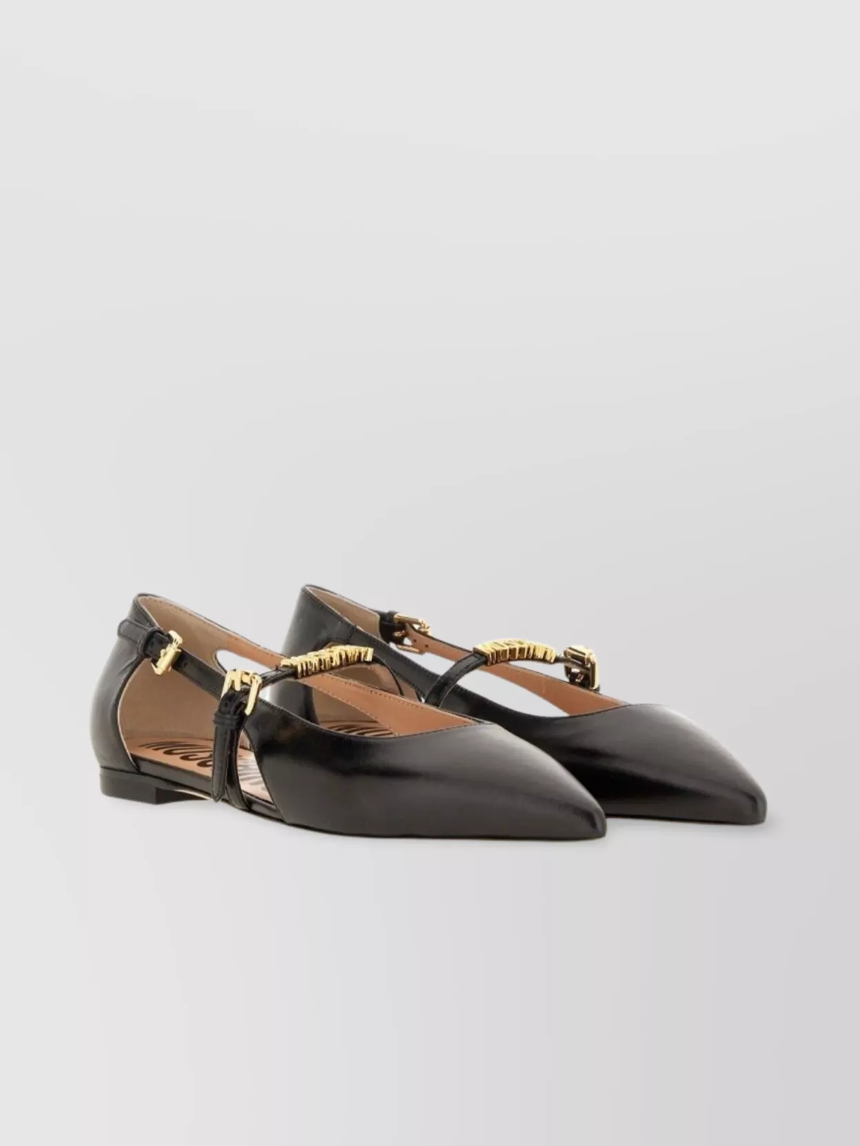 Moschino Pointed Toe Strappy Ballerina
