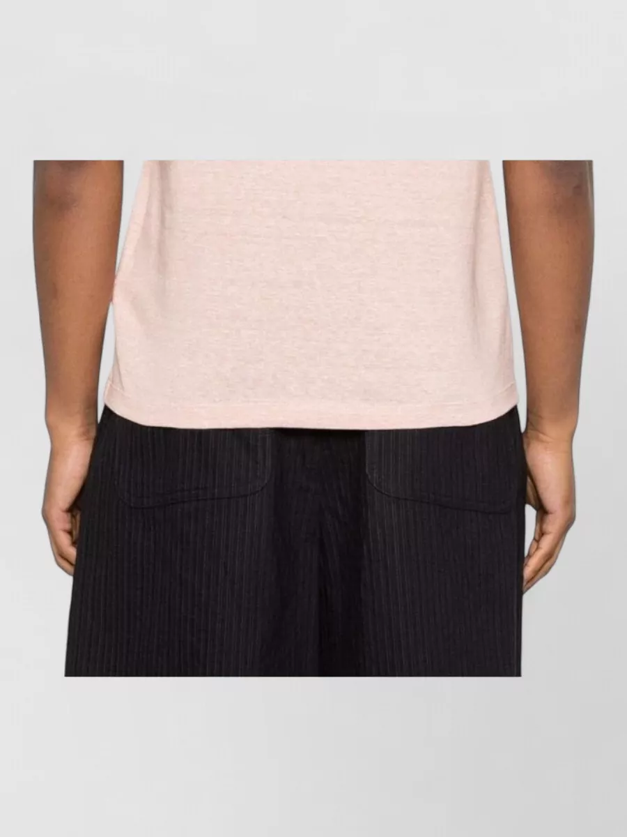 Brunello Cucinelli Linen Blend Crew Neck Short Sleeve T-Shirt