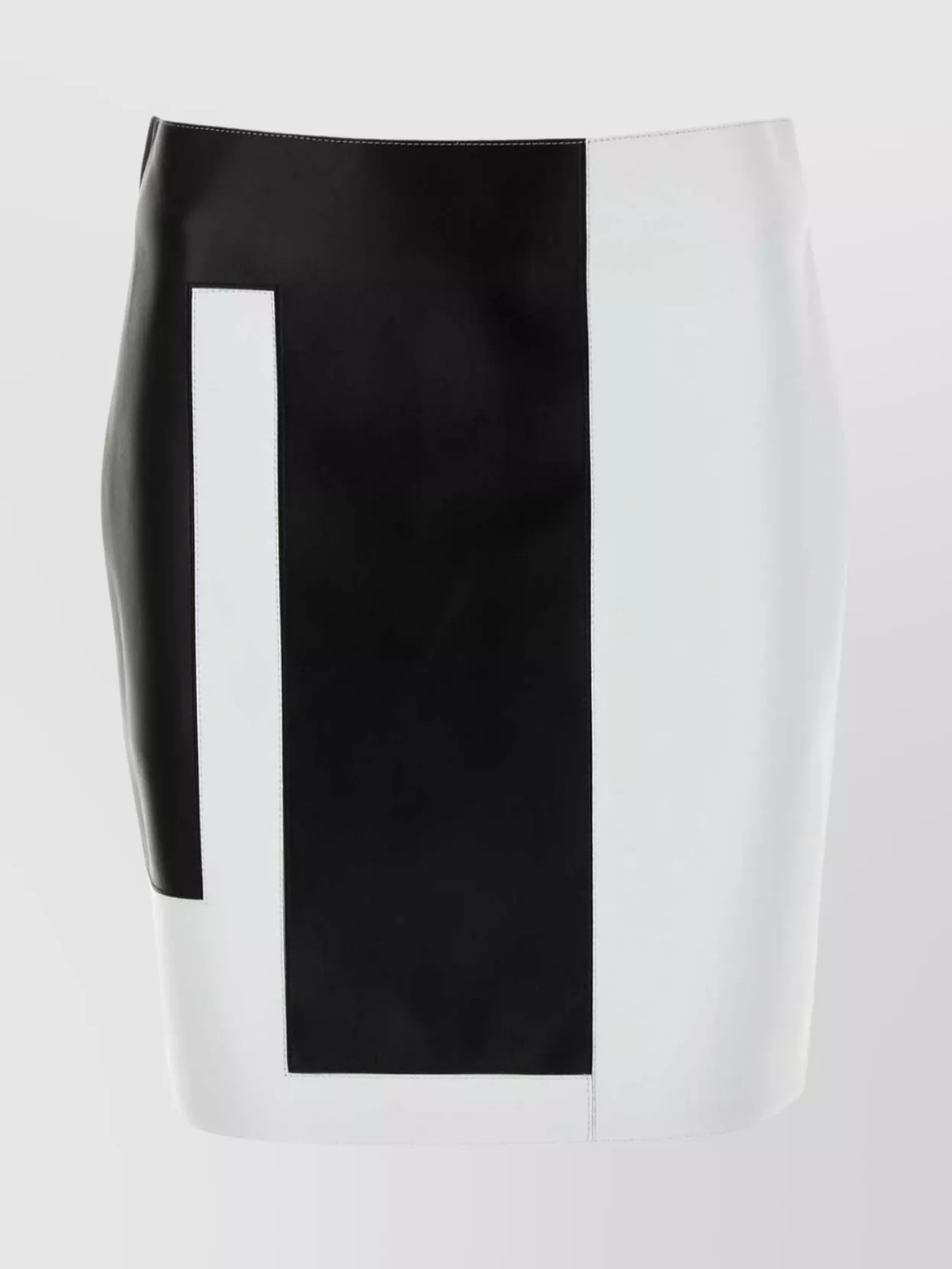 Shop Fendi Color-block Geometric Leather Mini Skirt