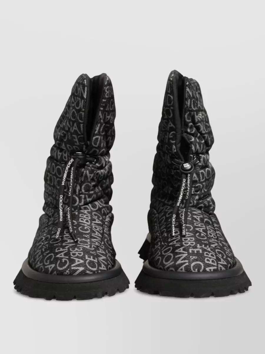 Dolce&Gabbana logo print lace up snow boots