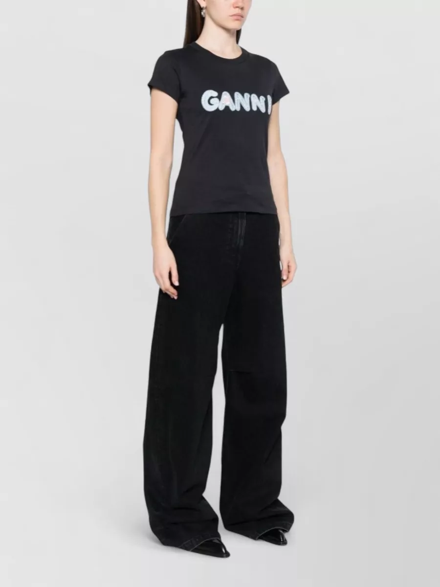 Ganni Logo Cotton Baby-Fit T-Shirt