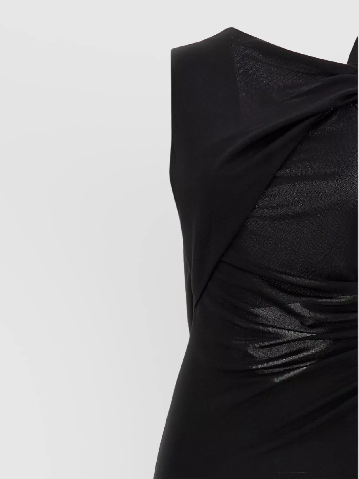 The Andamane Draped Neckline Ruched Sleeveless Dress