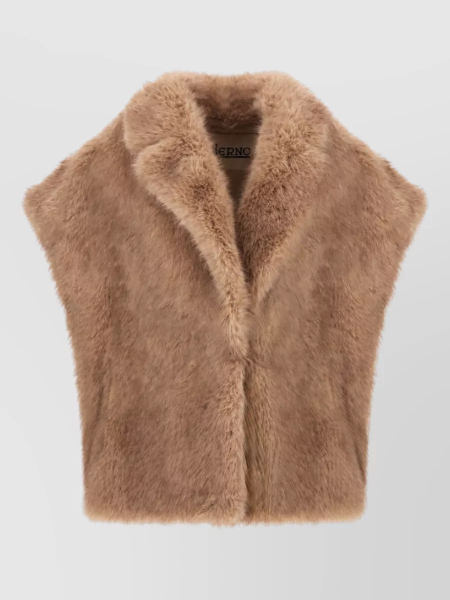 Herno Faux fur lapel collar coat