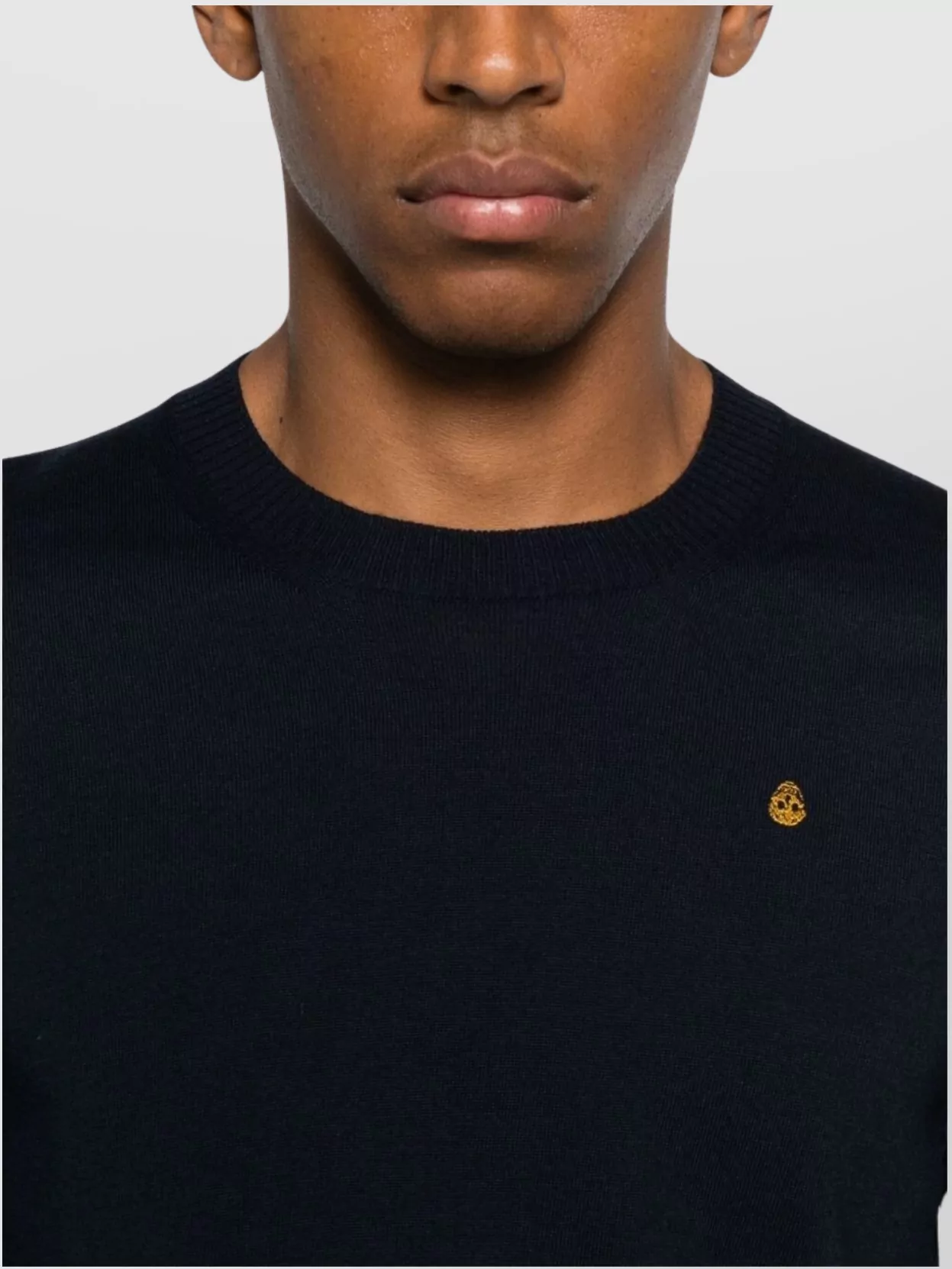 Alexander Mcqueen Long Sleeve Ribbed Hem Crew Neck Sweater
