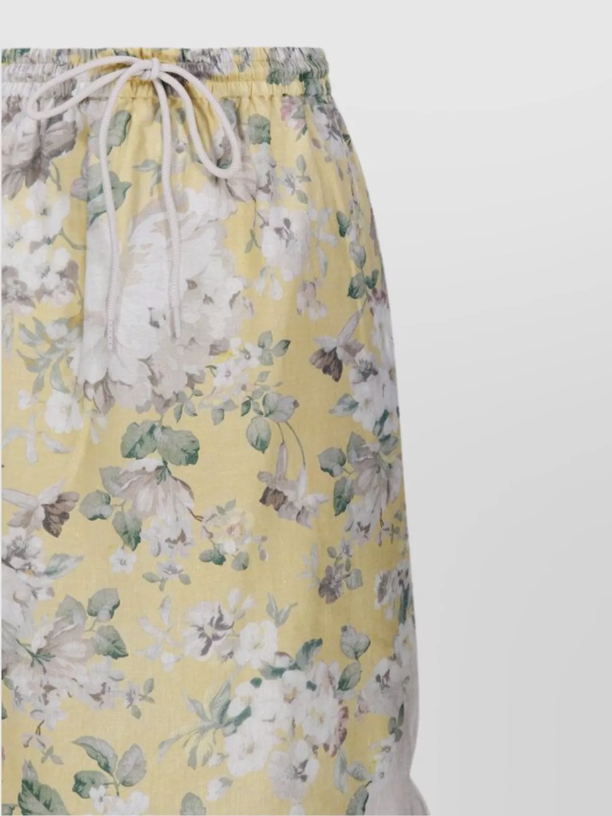 ZIMMERMANN SCALLOP MIDI SKIRT DRAWSTRING DETAIL