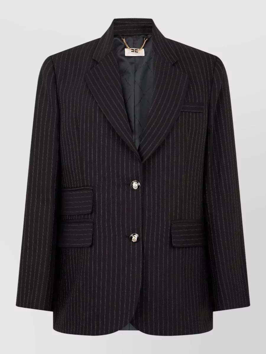Elisabetta Franchi wool striped suit jacket