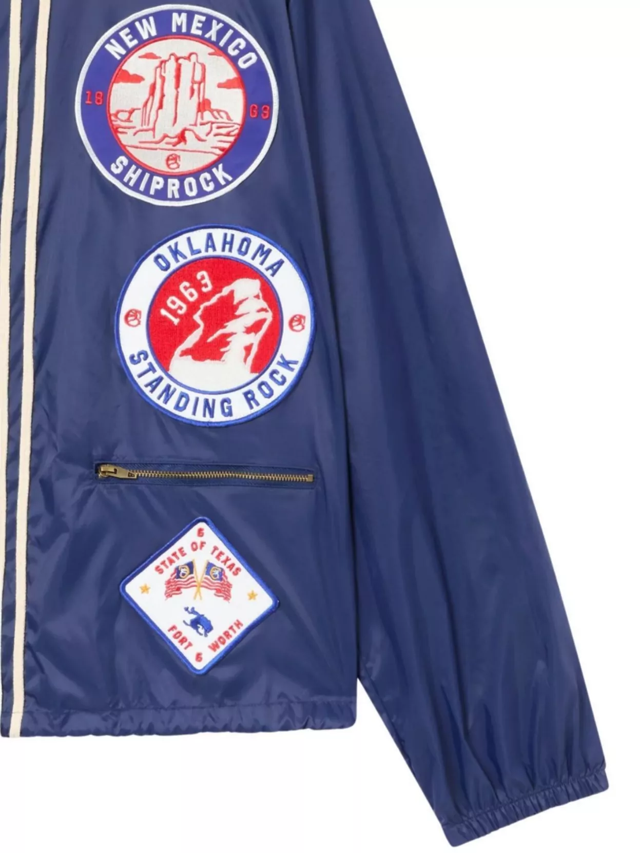 Champion Drawstring Hem Bomber With Elastic Cuffs And Patches
