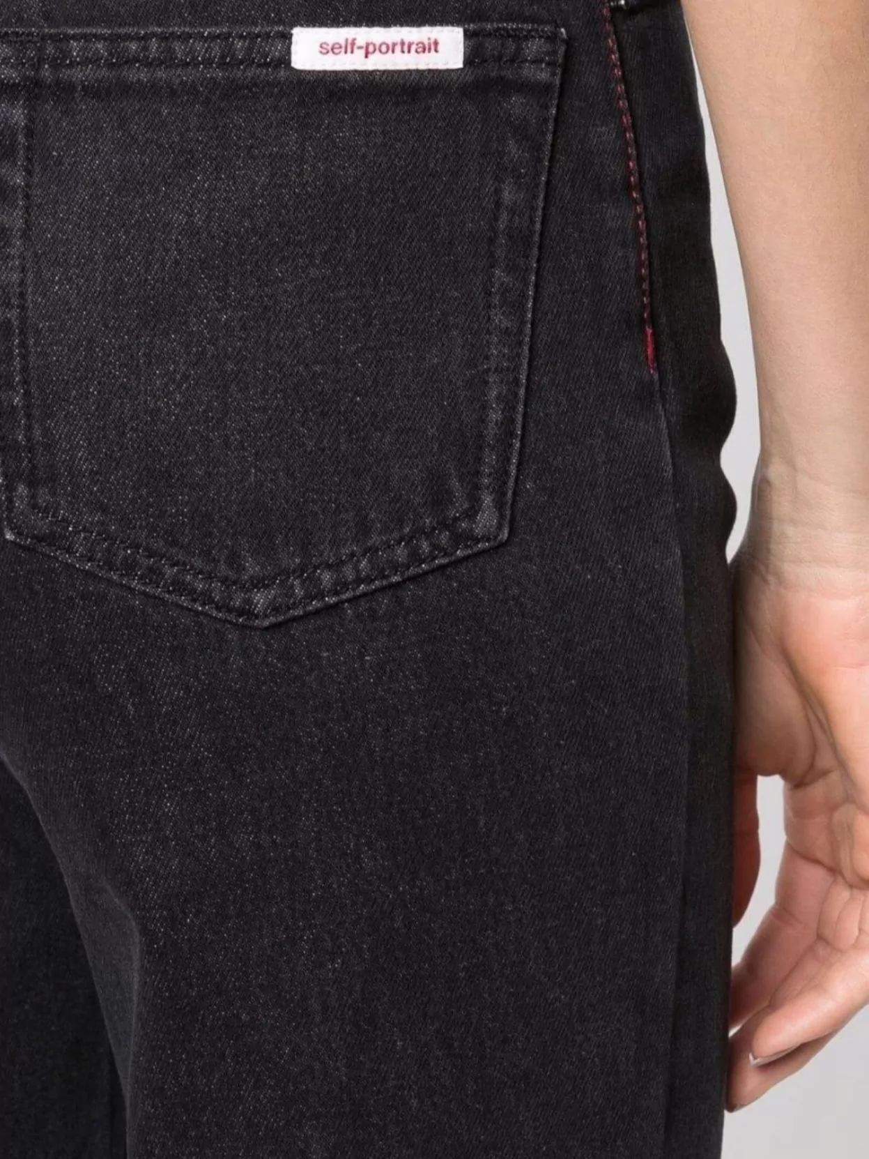 Self-Portrait High Waist Cropped Straight-Leg Jeans