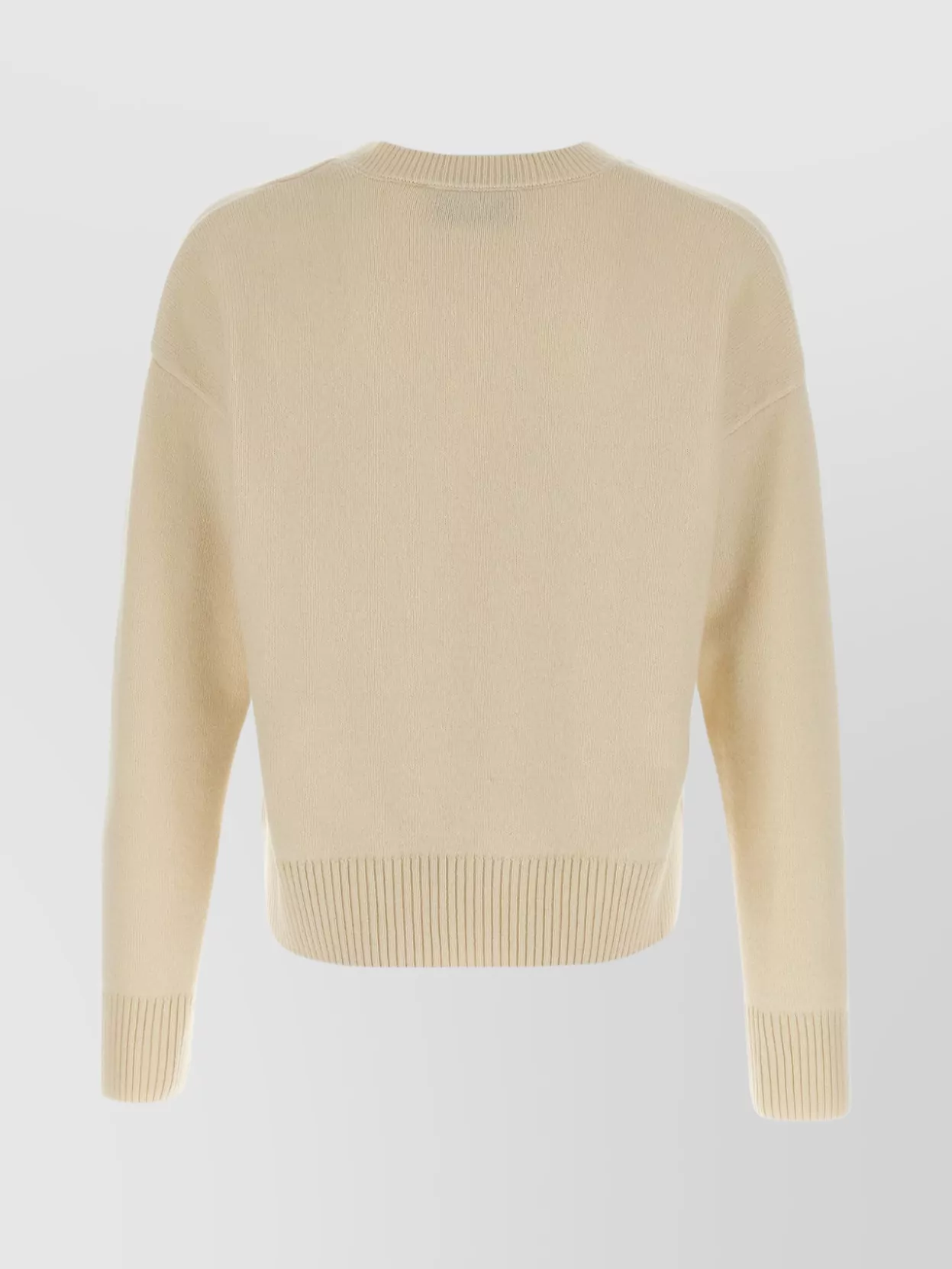 Ami Alexandre Mattiussi Puff Logo Patch Sweater Sweaters And Cardigans Beige In Neutral