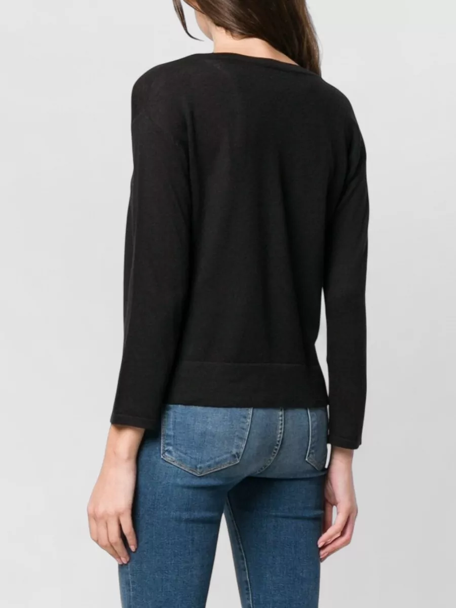 La Rose Fine-Knit Merino Wool Three-Quarter Sleeve One-Button Cardigan