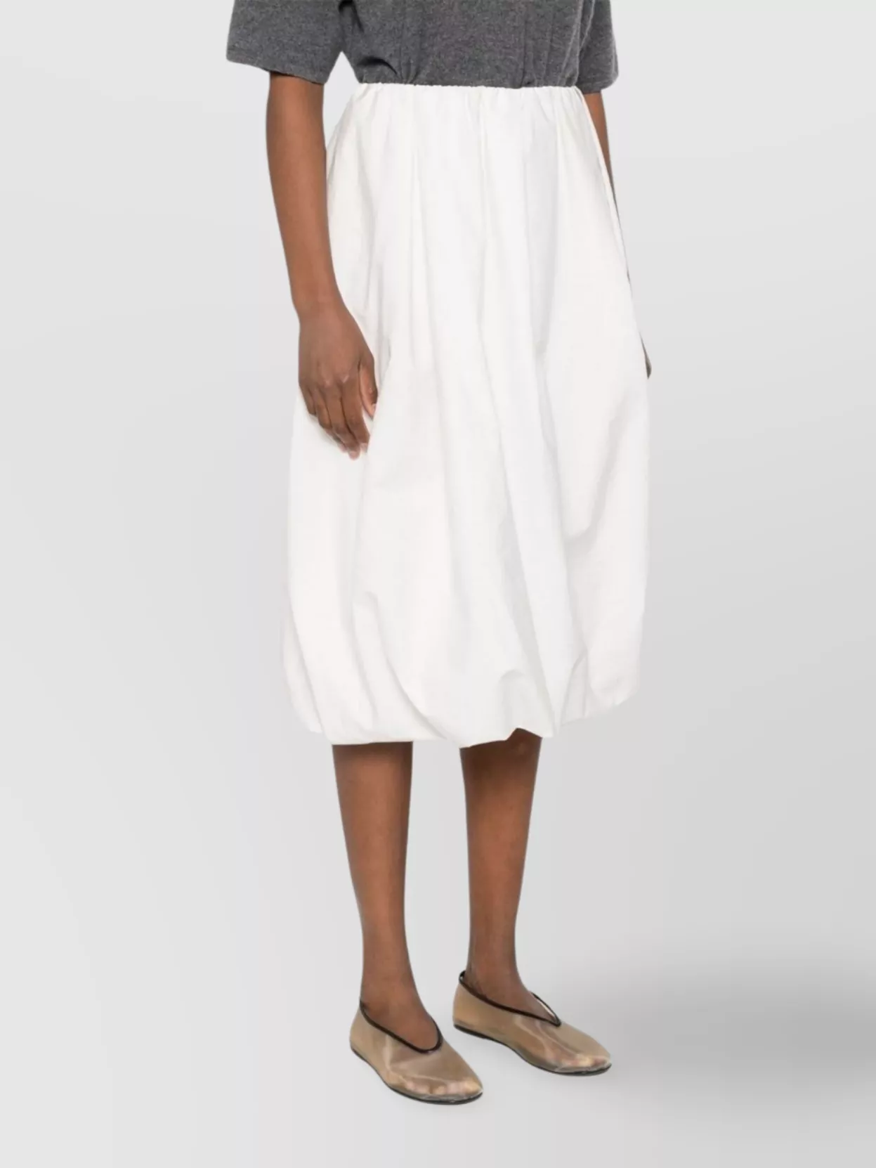Brunello Cucinelli Cotton Midi Skirt Elasticated Waistband
