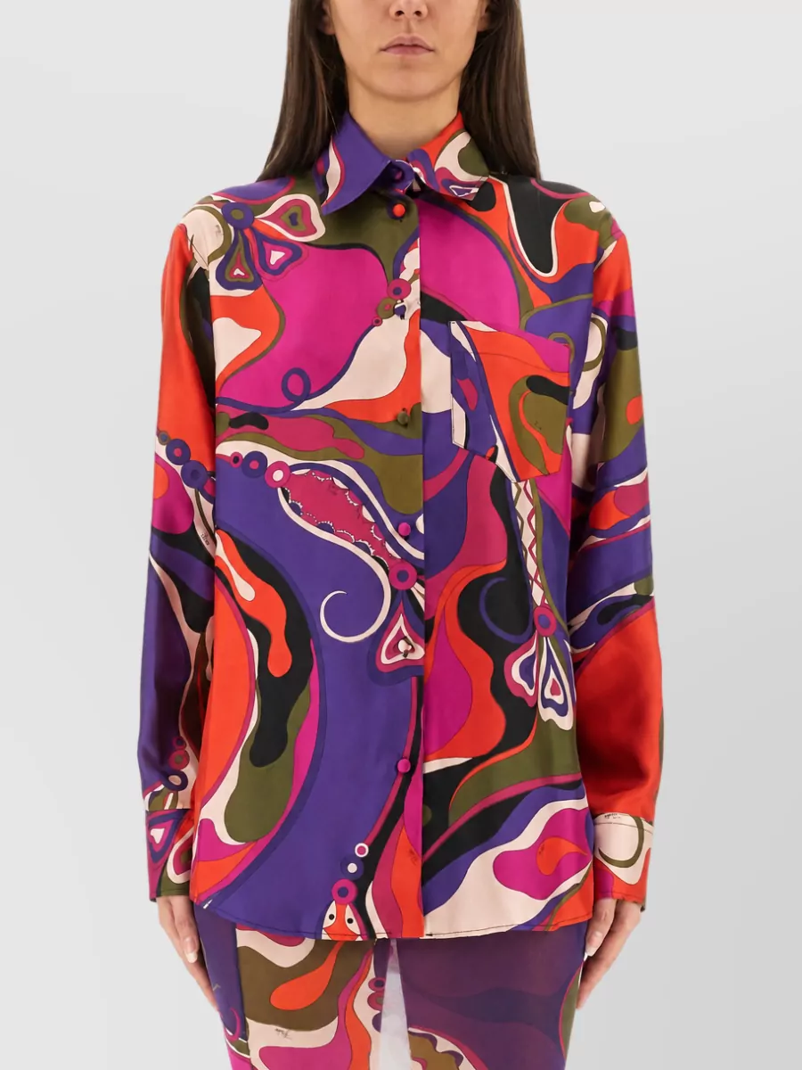 Pucci Silk Printed Mini Shirt Dress