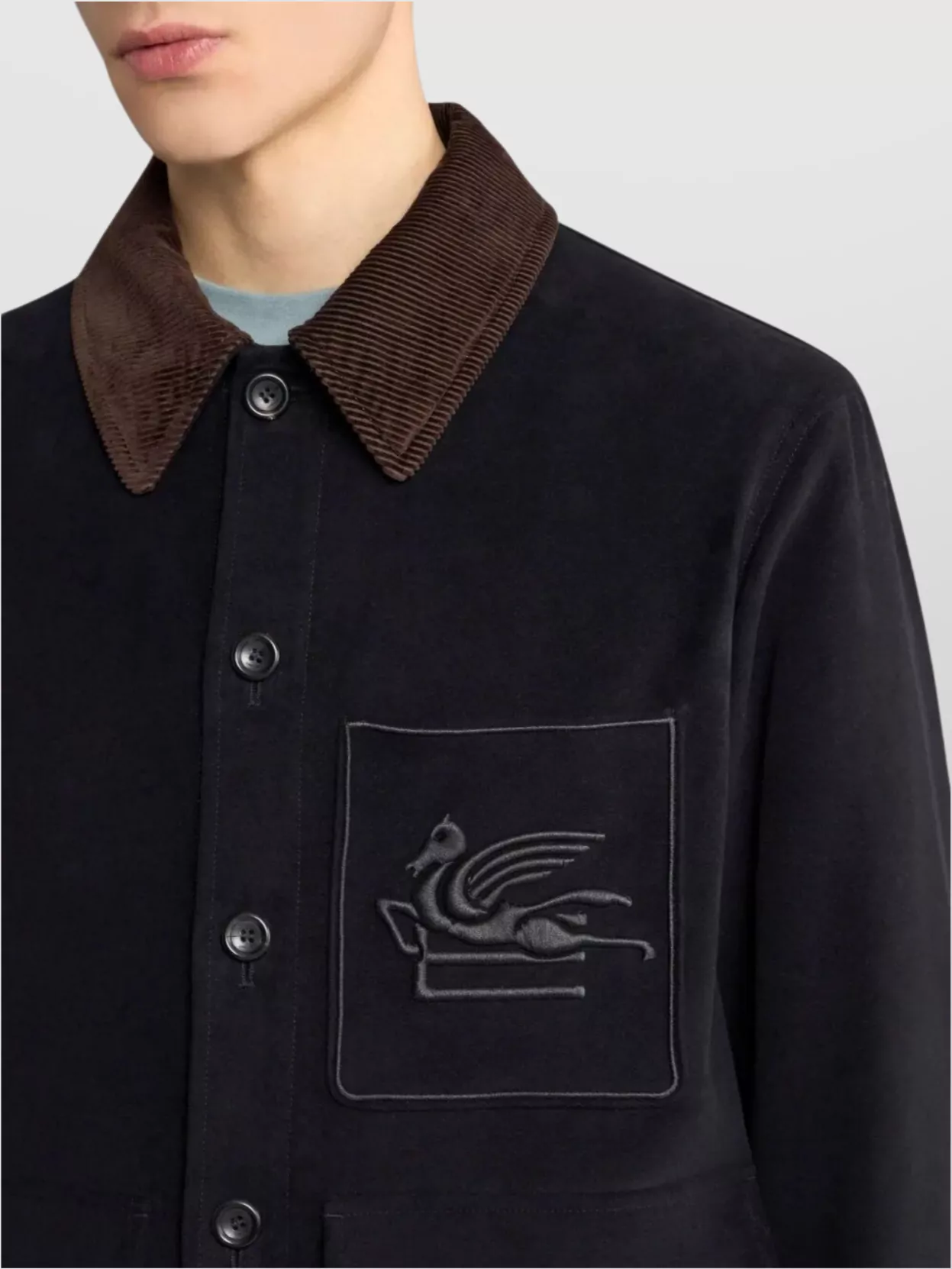 Etro Utility Shirt Jacket Corduroy Collar