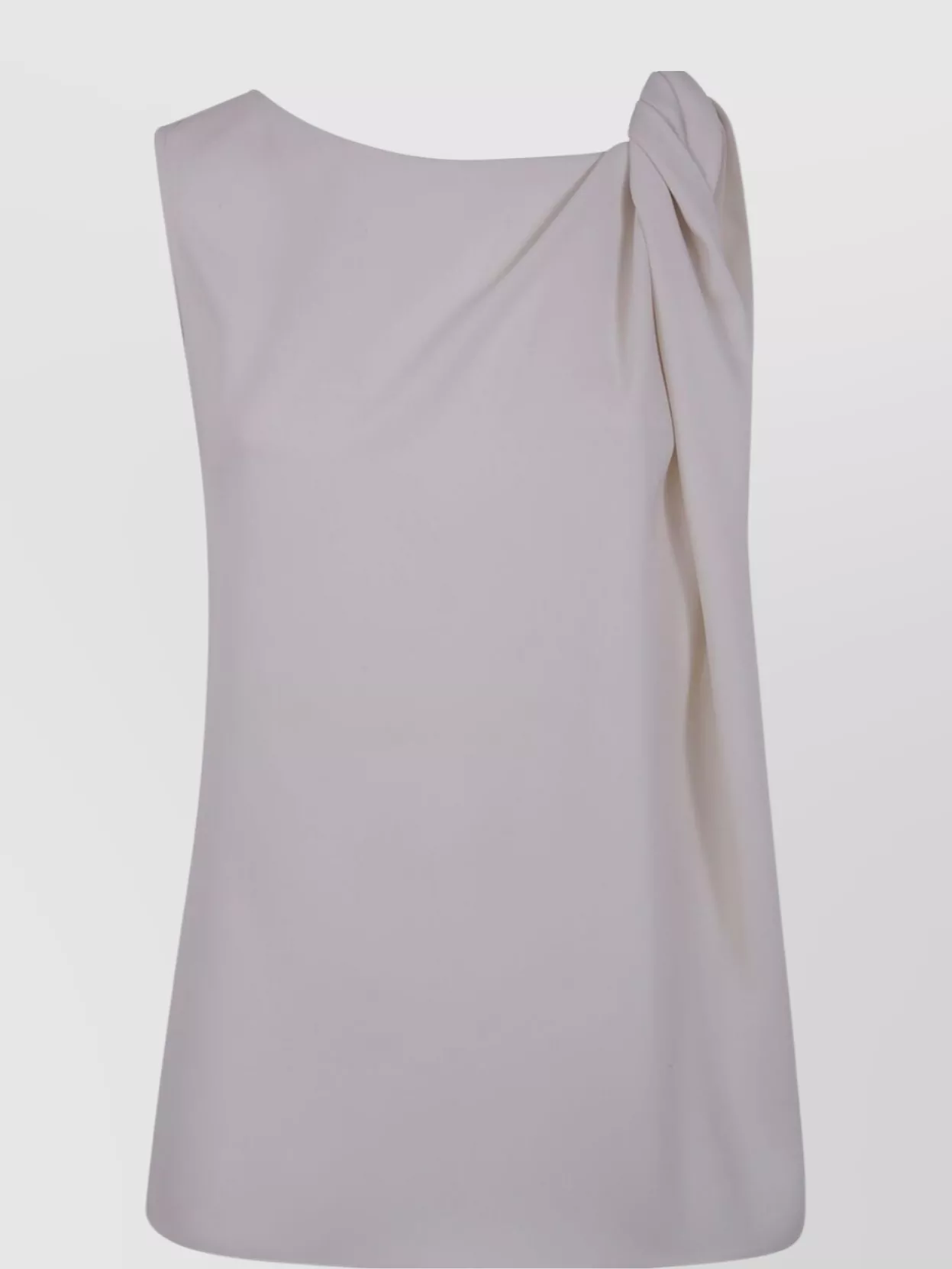 P.a.r.o.s.h Draped Sleeveless Asymmetric Neck Blouses In White