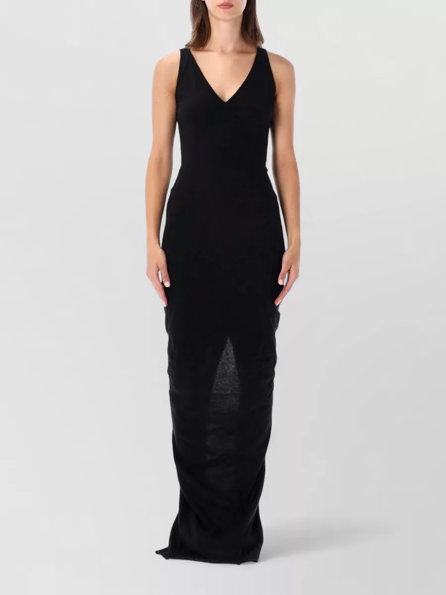Rick Owens Drkshdw cotton v-neck sleeveless maxi dress