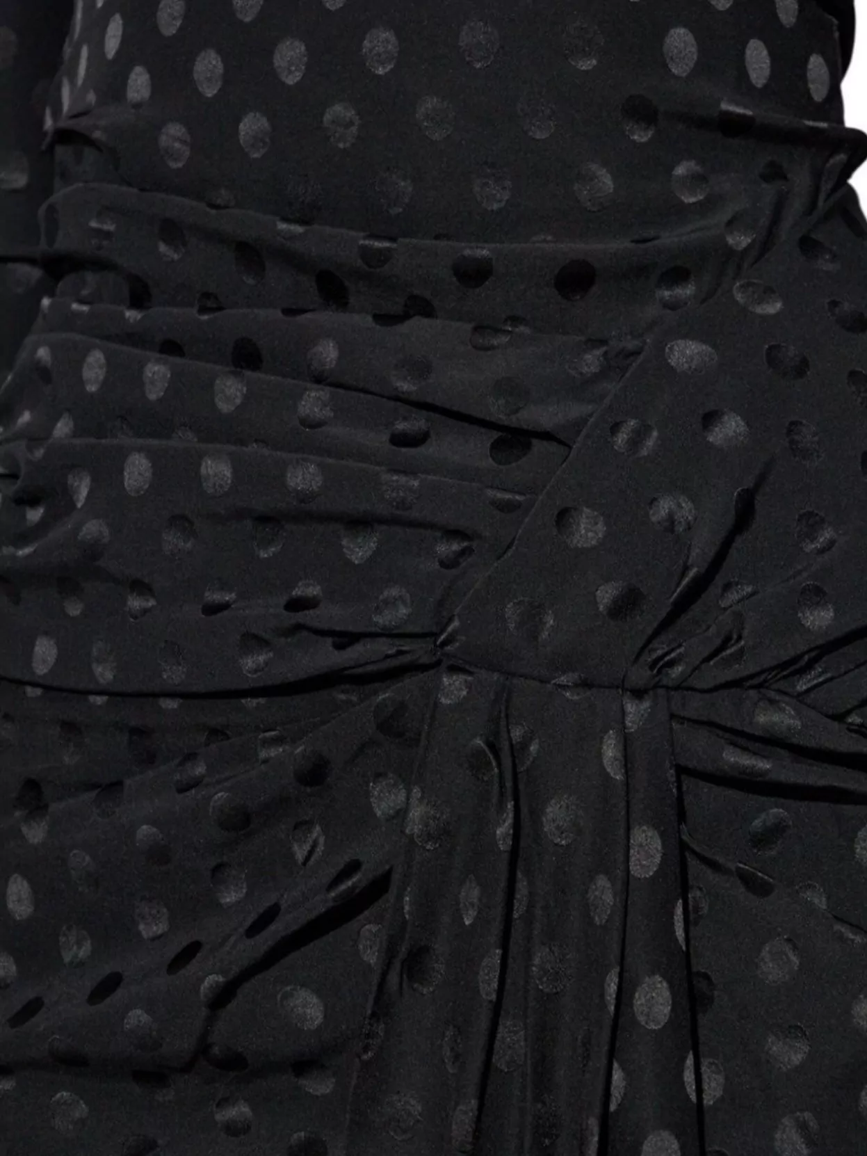 Isabel Marant Asymmetric Polka Dot Off-Shoulder Dress
