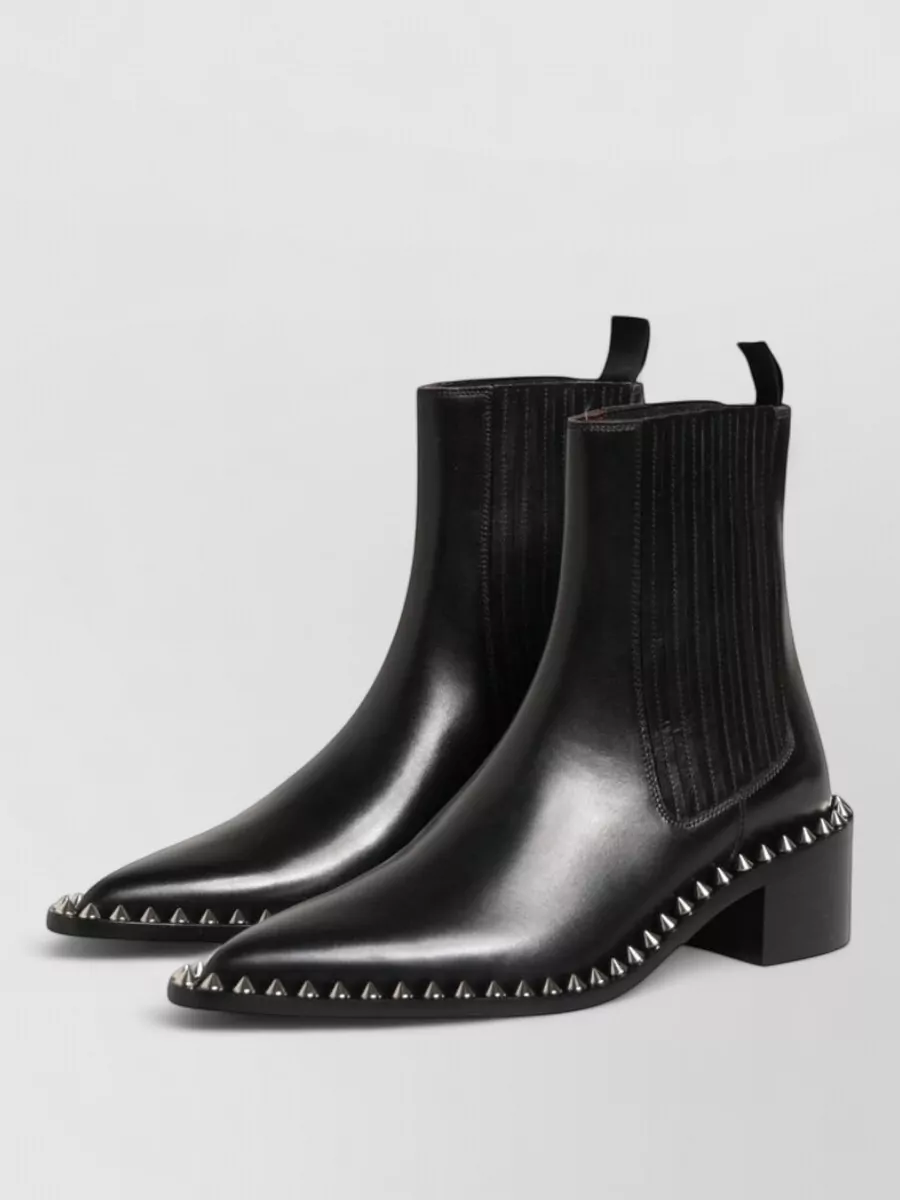 Dolce&Gabbana Leather Studded Chelsea Ankle Boots