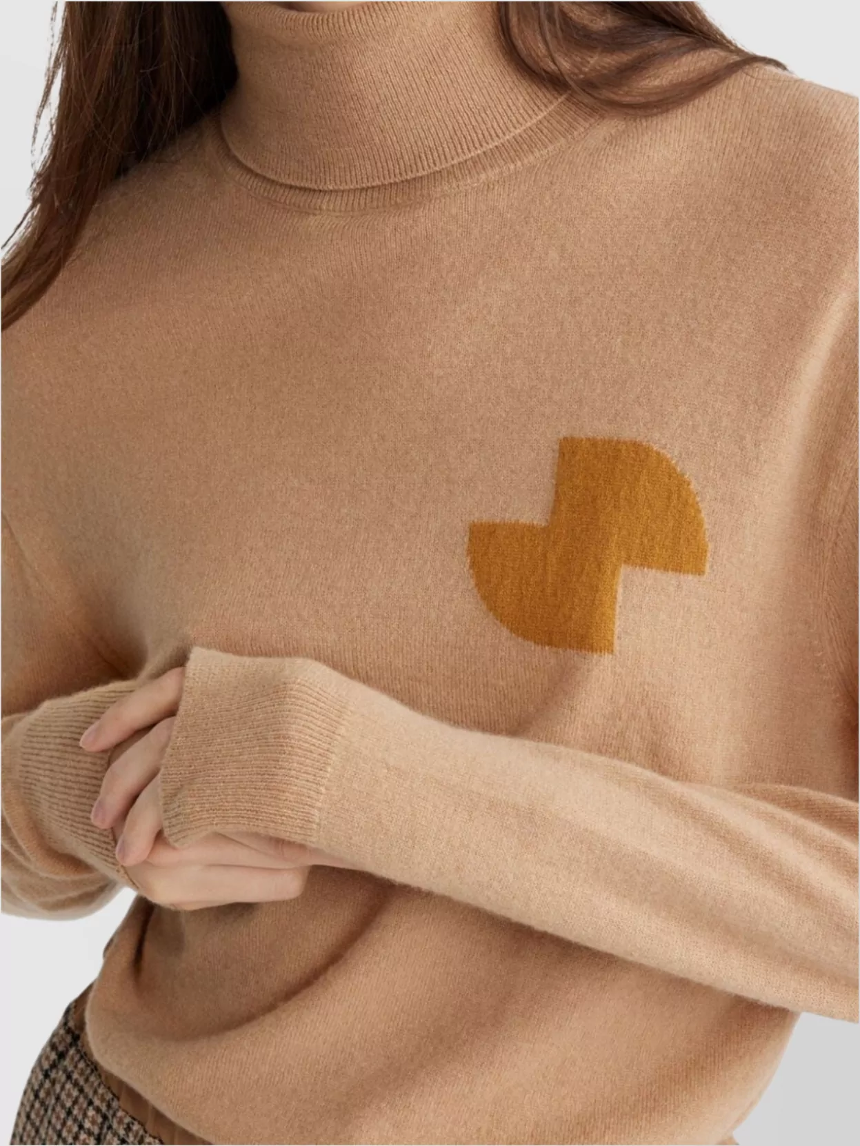 Patou Graphic Logo Wool Cashmere Turtleneck