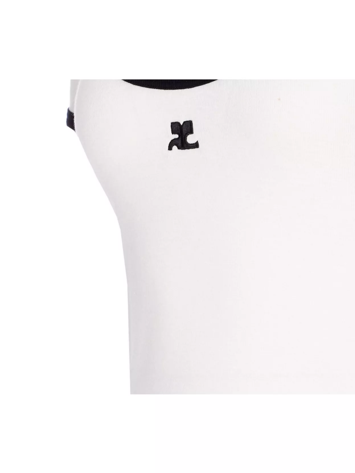 Courrèges Ribbed Cotton Mini Dress With Logo Embroidery