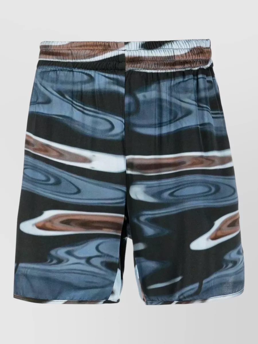 Blue Sky Inn Printed viscose track shorts